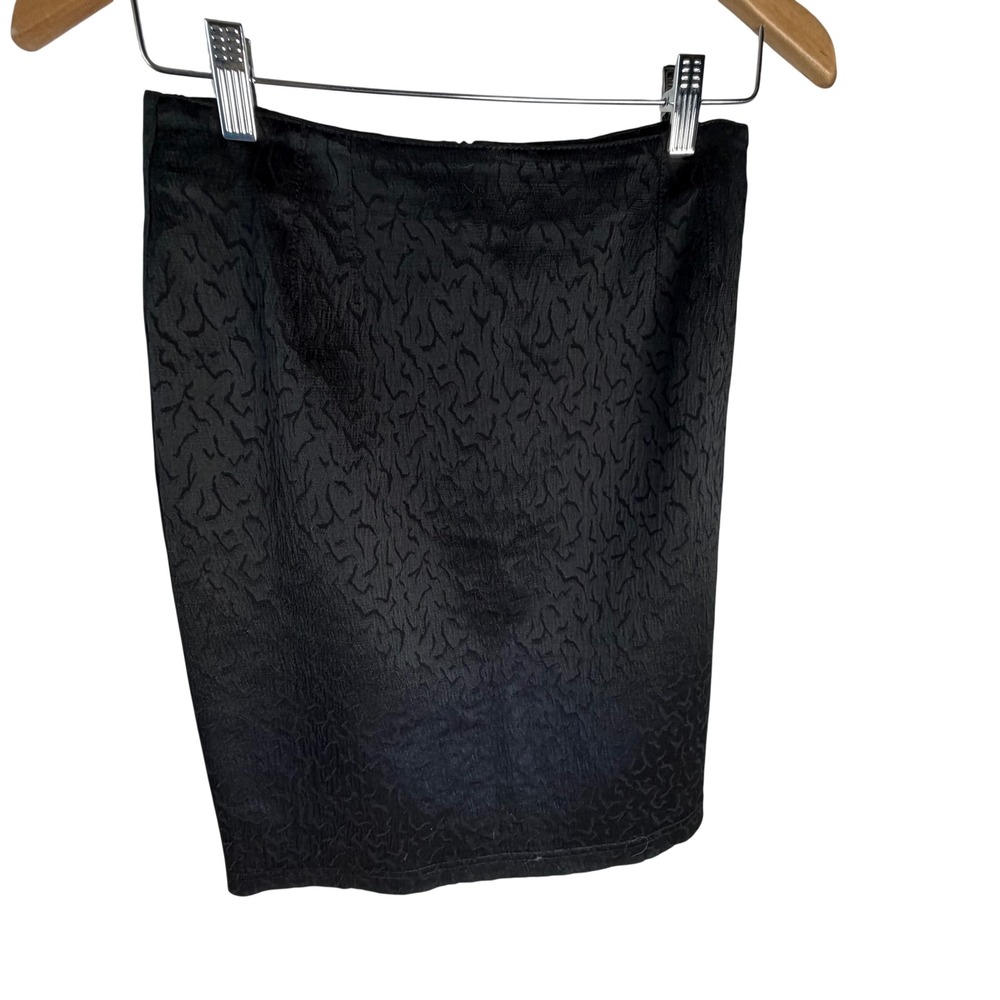 Emanuel Ungaro Parallele Black Textured Jacquard Pencil Skirt Made in Italy 10